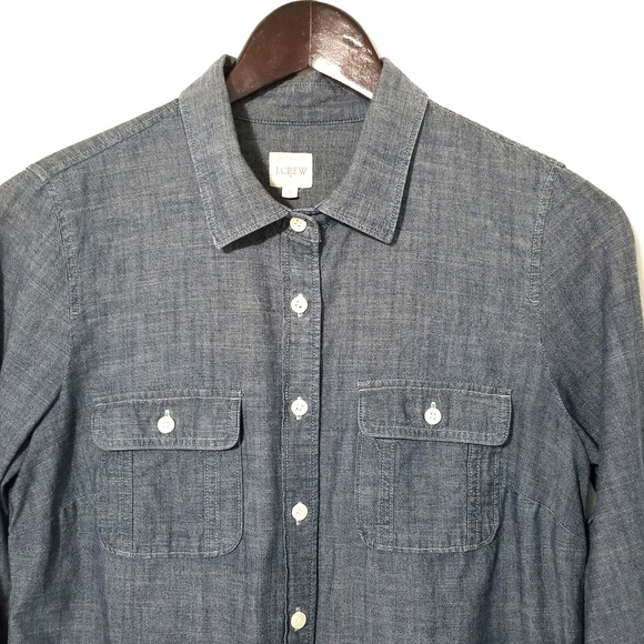 J. Crew Chambray Perfect Shirt Button Down - Picture 6 of 8